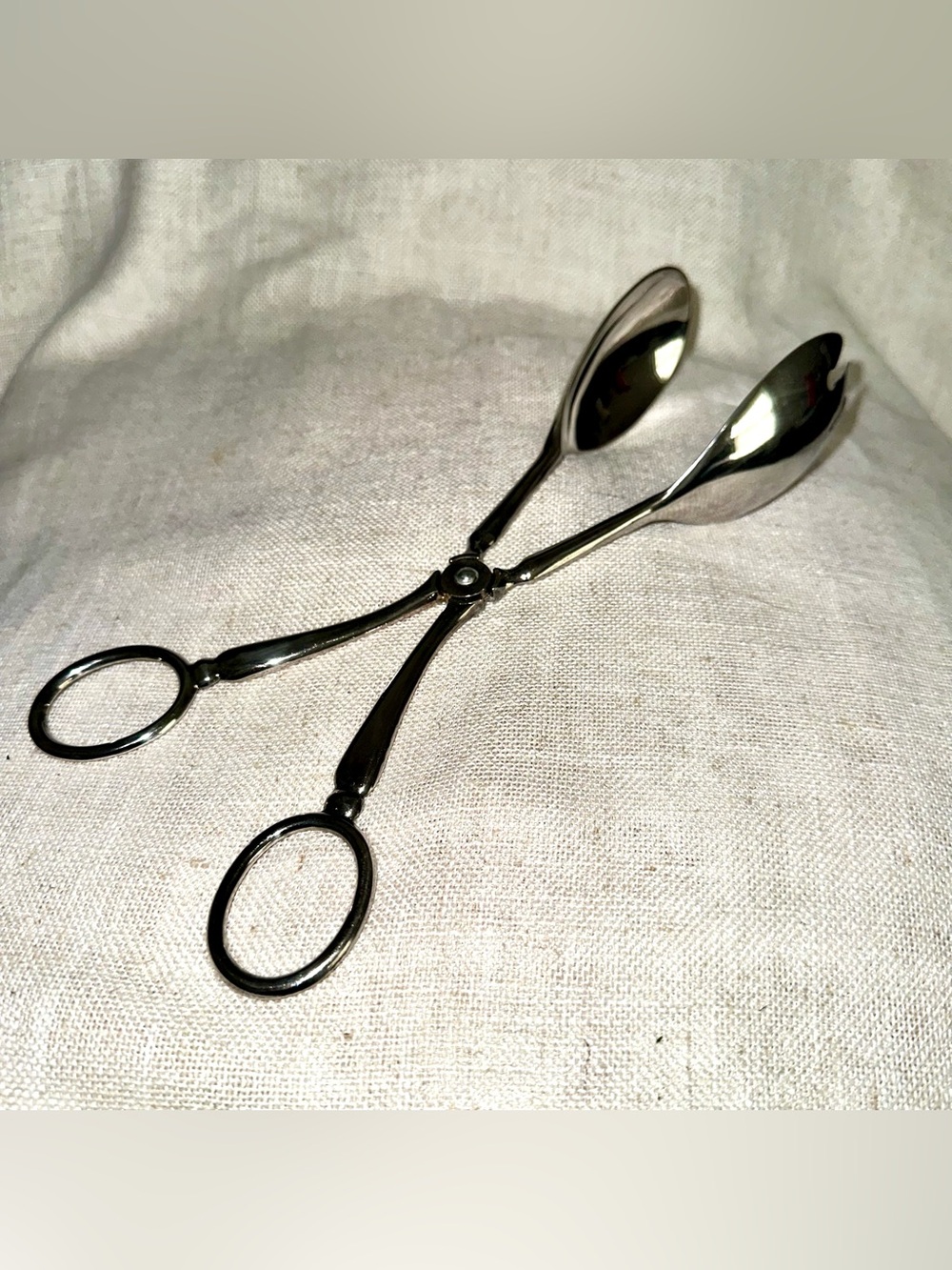 Vintage Italy Silverplated Scissor Salad Tongs Serving Utensil